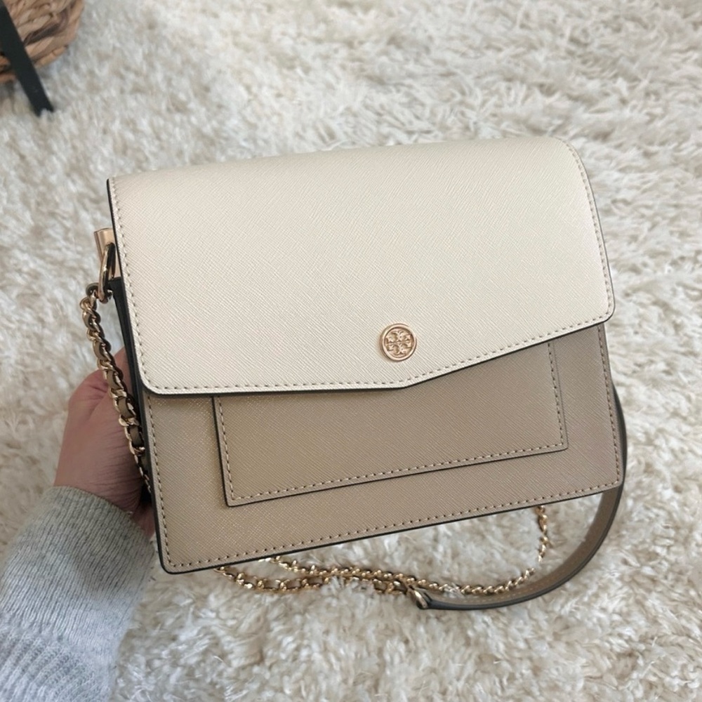 NWT💗Tory Burch Robinson Convertible Shoulder Bag in colorblock Crossbody Chain